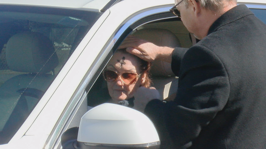 The Bridge Presbyterian Church in Leland hosted a drive-thru event for Ash Wednesday where observers could receive an ash cross on their head. (Photo:Nate Mauldin/WWAY News)