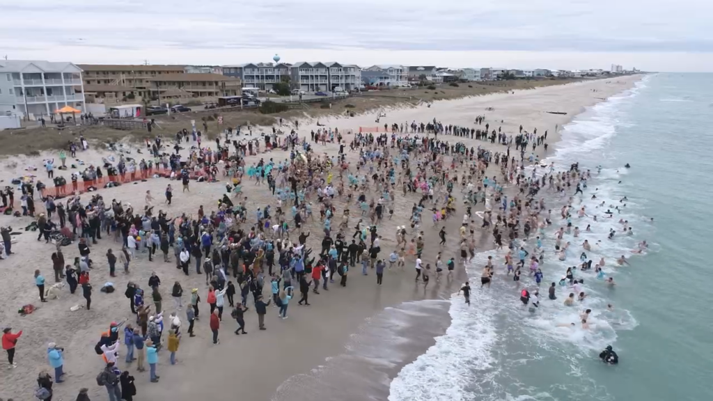 The city of Wilmington held a “Polar Plunge” to raise money for the city's Special Olympics program, which offers training and events for 27 different sports across New Hanover County. (Photo courtesy Steve Dixon)