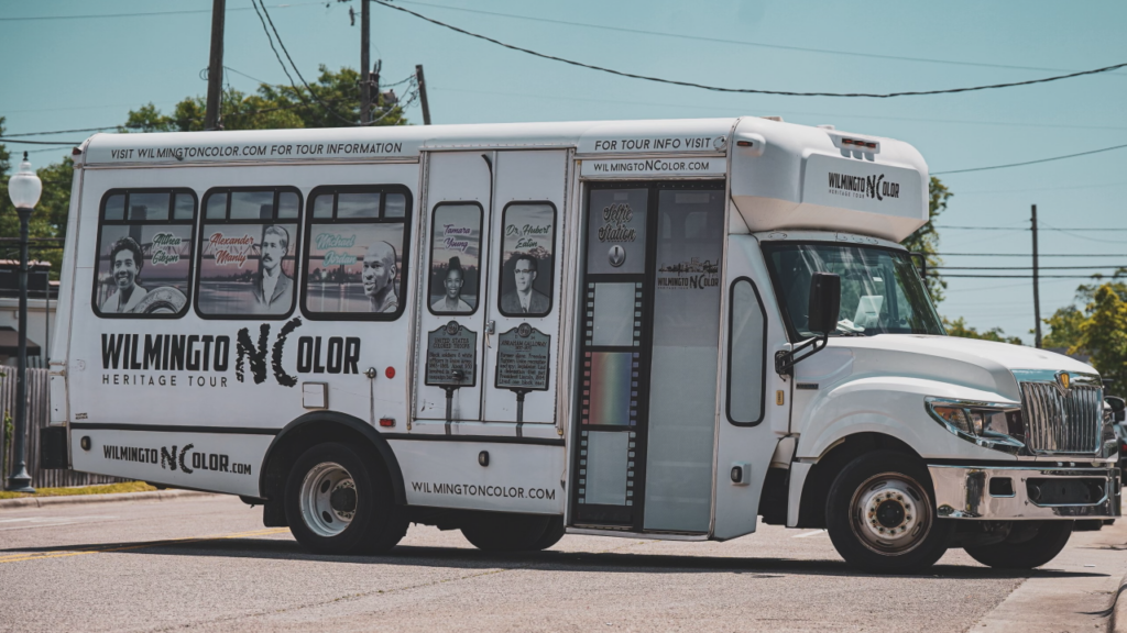 WilmingtoNColor is a tour bus group that will take you around downtown Wilmington, stopping by historic sites along the way.  (Photo courtesy WilmingtoNColor)