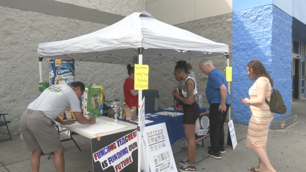 Organizers with the Fund the Future campaign held a supply drive for teachers on Saturday. Organizers also collected signatures for a petition that demands no student-facing positions to be cut from the district. (Photo:Nate Mauldin/WWAY)