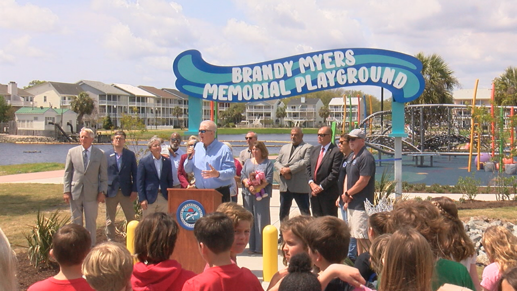 The Brandy Myers Memorial Playground is now open at Lake Park in Carolina Beach. Funding for the project came from a donation by NASCAR Crew Member Danny "Chocolate" Myers and his wife Caron as a memorial to Caron's daughter Brandy, who died from leukemia in 1987. (Photo:Nate Mauldin/WWAY)