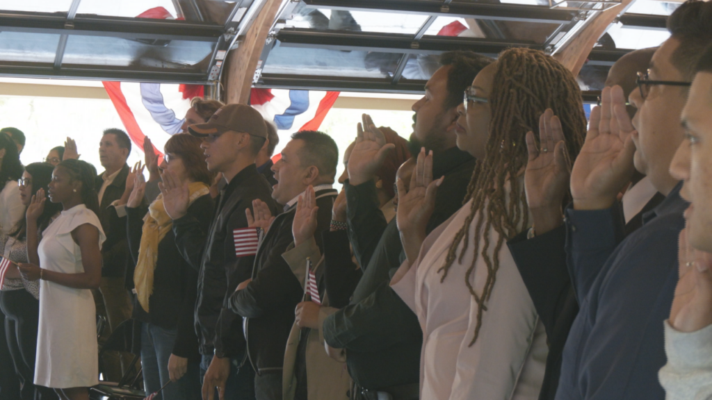 On Friday morning, 60 new American citizens celebrate the completion of a process that takes years, and even decades. For many, it's an emotional moment. (Photo:Nate Mauldin/WWAY)