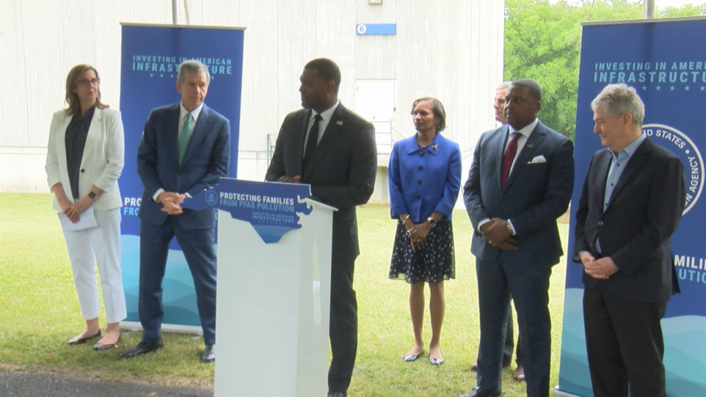 On Wednesday, EPA Administrator Michael Regan was in Fayetteville to announce new national drinking water standards for PFAS, (Photo: Emily Andrews/WWAY News).