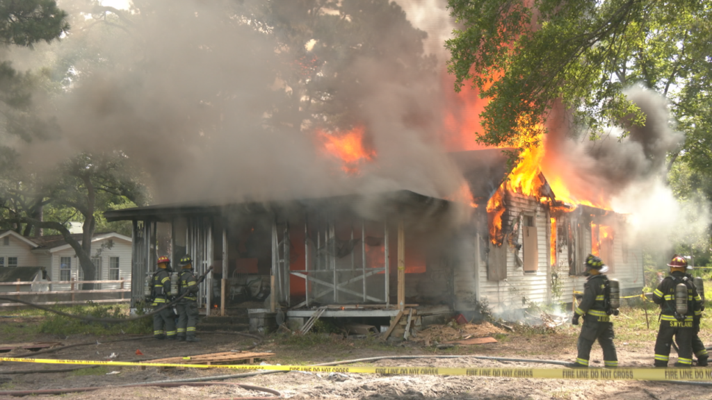 The nearly full day of training was held at a home on Carolina Beach Rd. The home was donated to the county for firefighters to brush up on their skills and give new firefighters a chance to operate in a realistic situation.  (Photo:Nate Mauldin/WWAY)