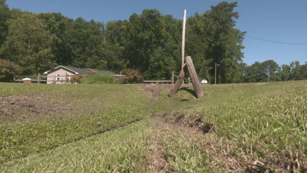 A view of Sunset Terrace where a family member said the teens' vehicle lost control and careened into a ditch before flipping several times. (Photo: Nate Mauldin/WWAY)