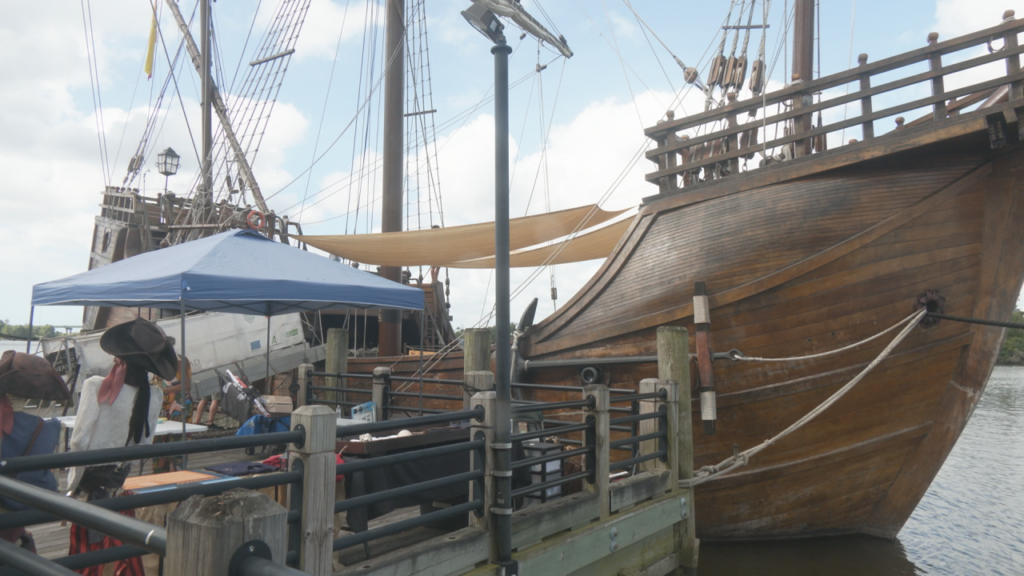 If you're walking in downtown Wilmington, you may notice a unusual-looking boat docked along the riverwalk. (Photo:Nate Mauldin/WWAY)