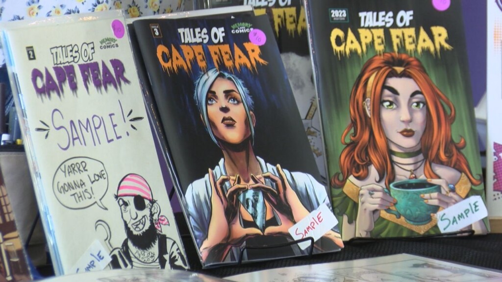 Pictures of comic books on display at the physical media fest. (Photo taken by Ava Dorn and WWAY)