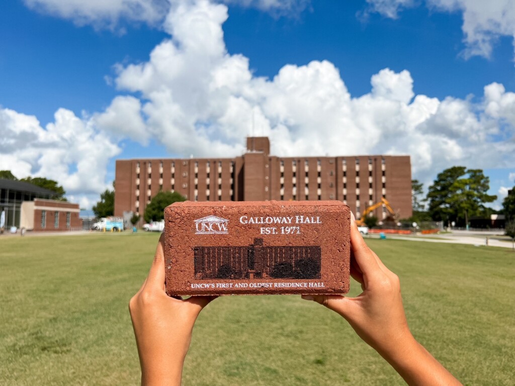 Commemorative Galloway Hall brick for sale with the UNCW Bookstore.(Photo Courtesy: UNCW)
