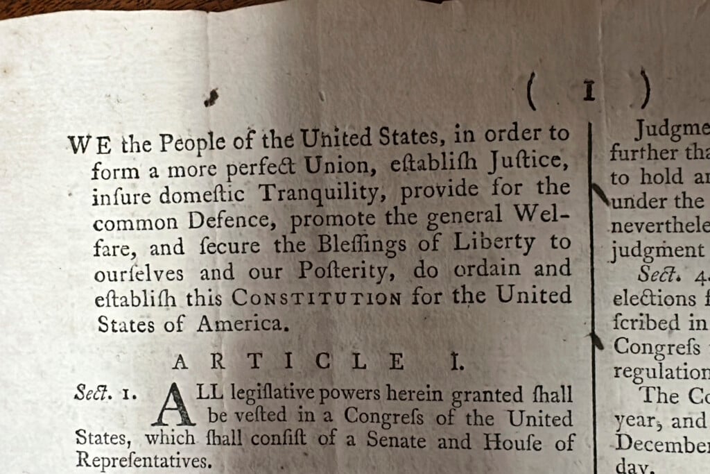 Correction Us Constitution Auction