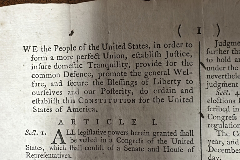 Correction Us Constitution Auction