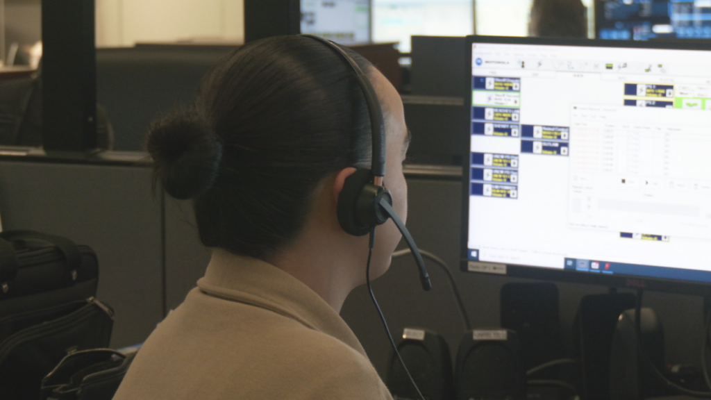 New Hanover County 911 operator answers call on November 25, 2024. (Photo: Nate Mauldin/WWAY)