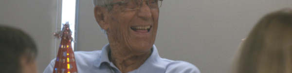 WWII Veteran Lewis Bourgault celebrates his 100th birthday aboard the Battleship North Carolina on May 9, 2025. (Photo: Nate Mauldin/WWAY)