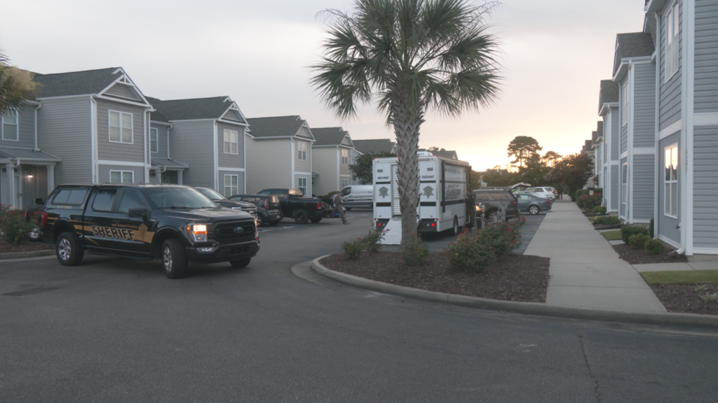 Residents were evacuated around 4:30 p.m. Friday from the Saylor’s Watch community near Monkey Junction. (Photo: Nate Mauldin/WWAY)