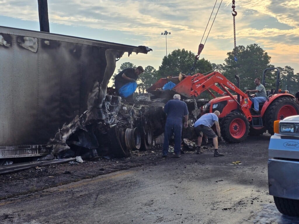 Tractor Trailer On Fire