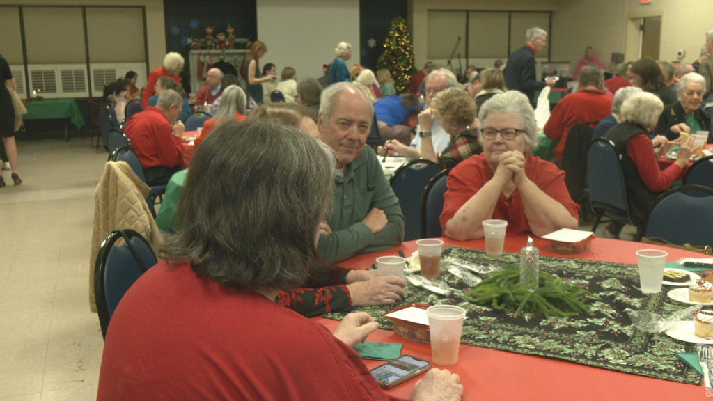 Family having Christmas Eve Dinner at Pine Valley Methodist Church
