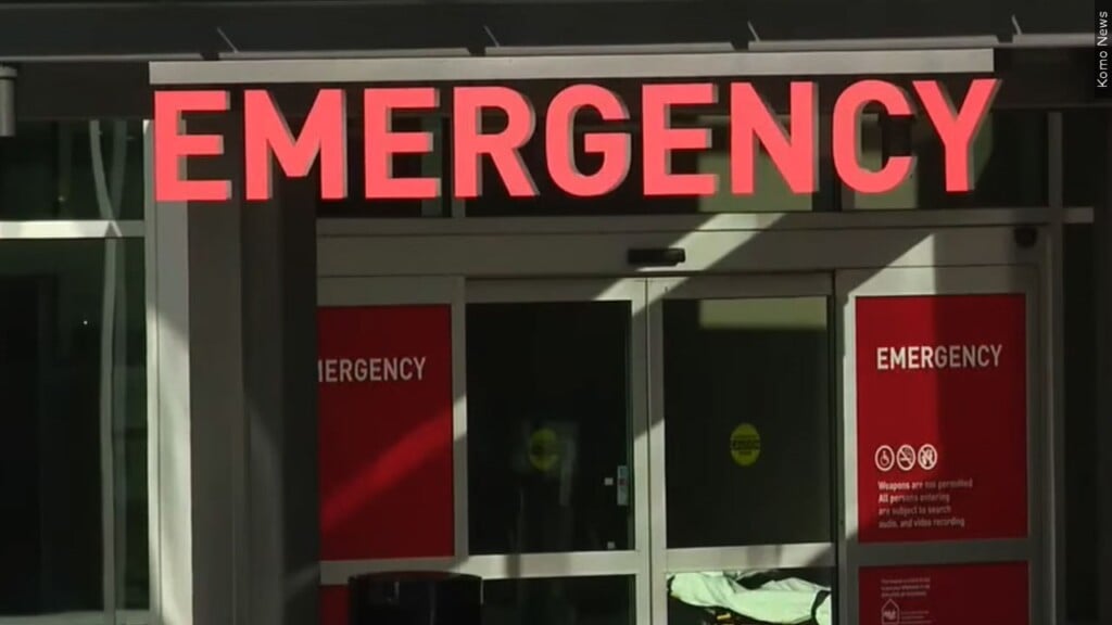 Emergency sign on hospital building