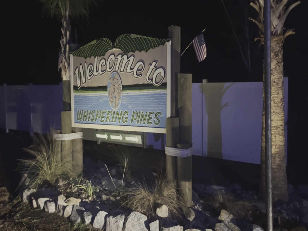 Whispering Pines Nudist Resort Entrance