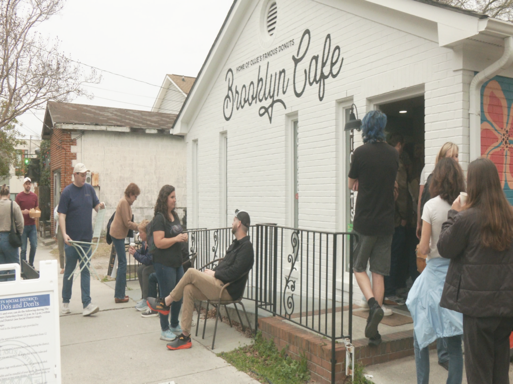 People participating at the Coffee Crawl event at the Brookly Arts District