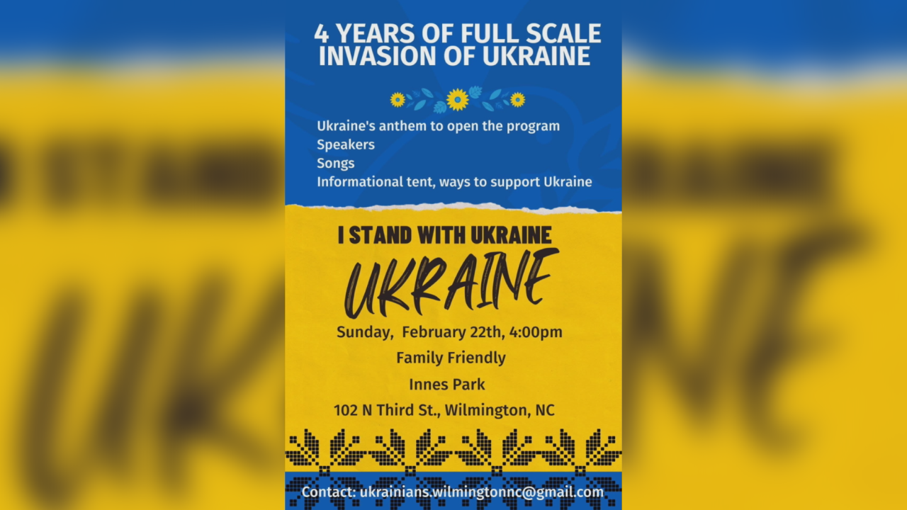 Community rally and vigil for Ukraine at Innes Park planned for Sunday February 22nd