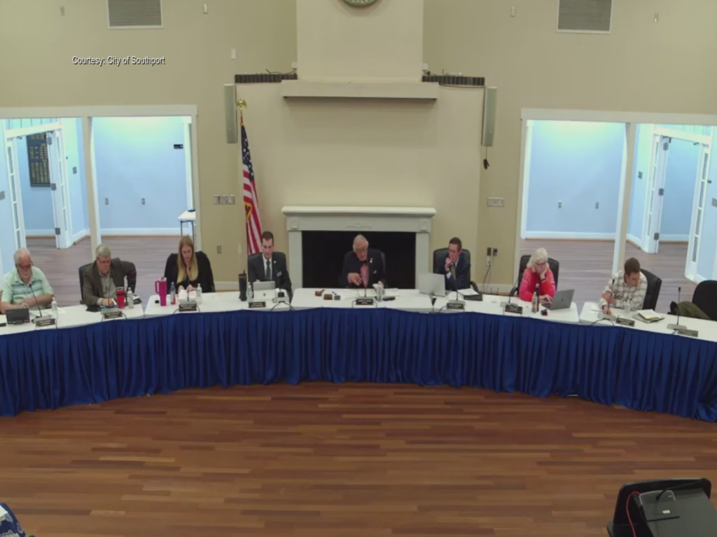 Board of Aldermen meeting in Southport