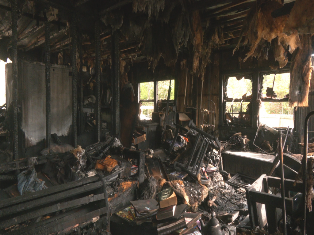Mobile Home after fire in Castle Hayne