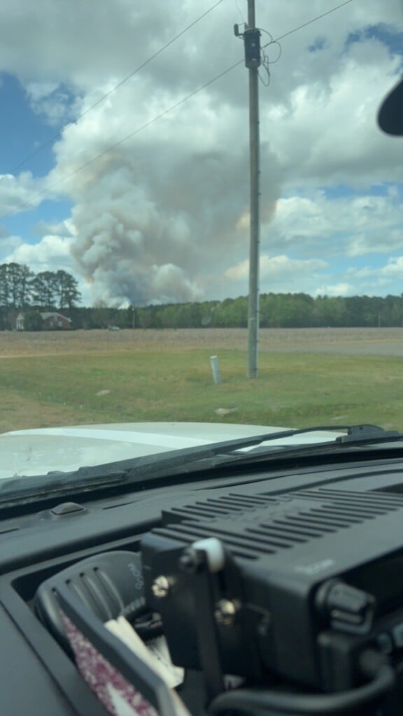 Brush fire in Pender County