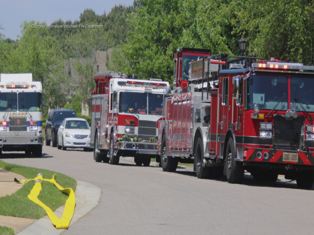 Multiple Agencies respond to brush fire in Leland