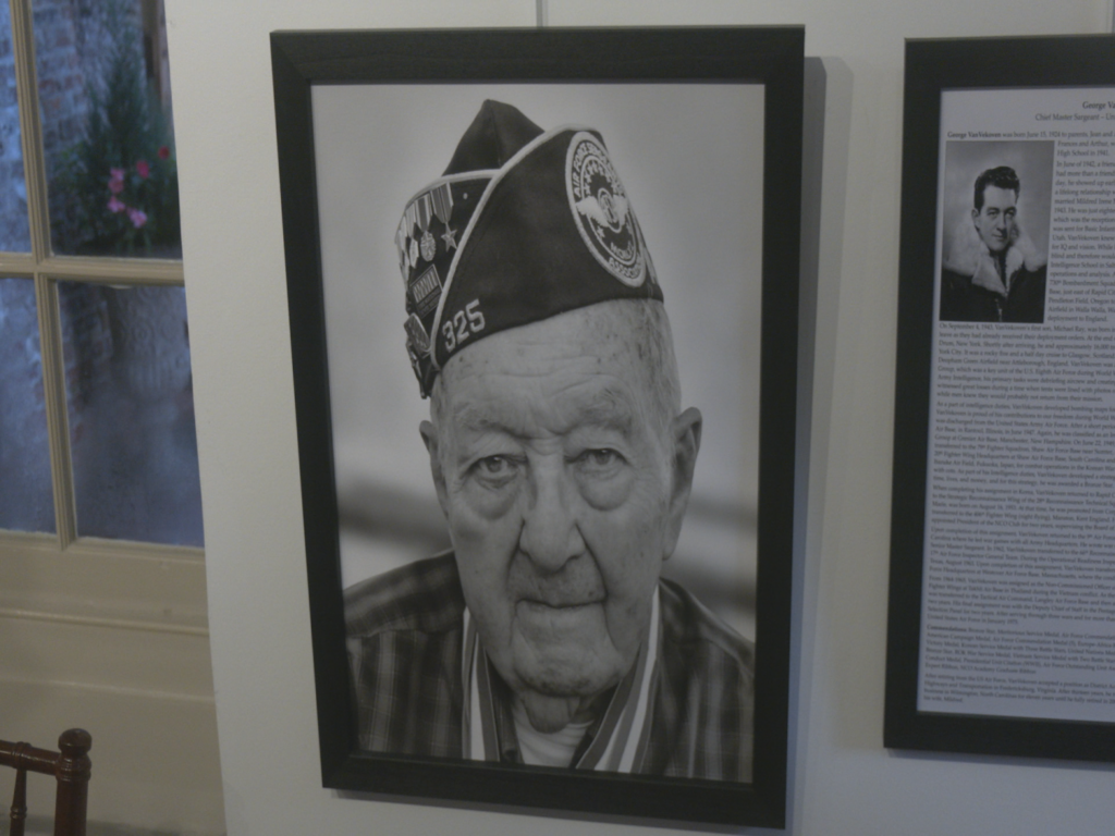 Portrait of George VanVekoven at "It's not Black and White: A visual tribute to the complexity of American Military Service"