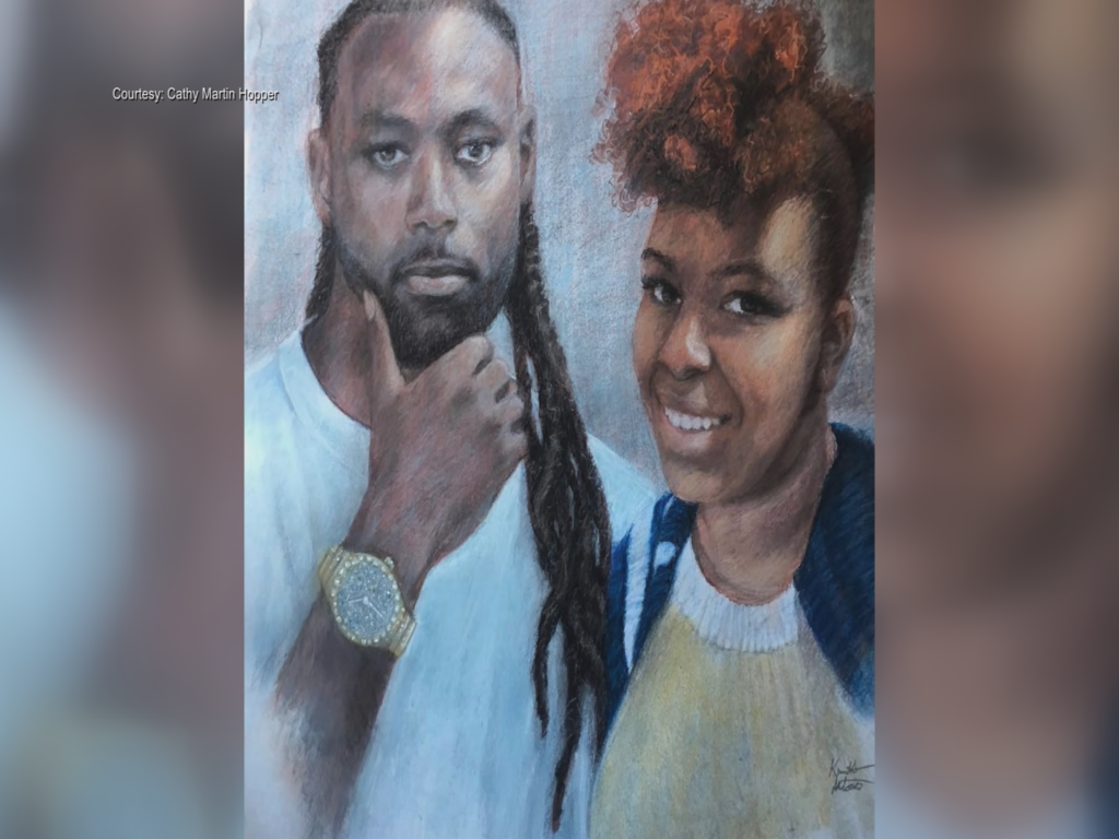 Drawing of Daryl Scott and his sister Carla Harper Martinez