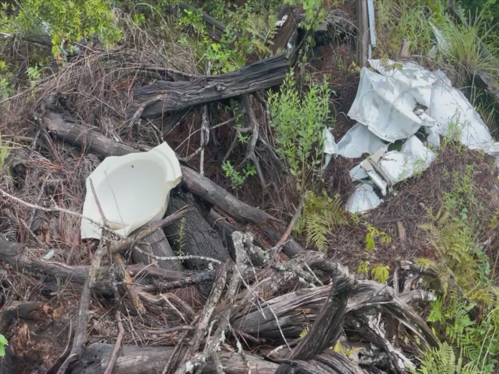 Trash debris in Hampstead Farmer Property