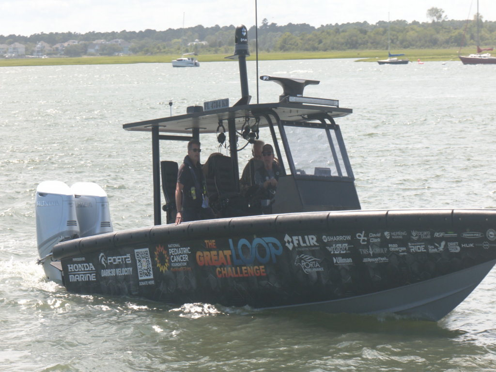 Captain Scott Red Flowers arriving in Wrightsville Beach as part of The Great Loop Challenge