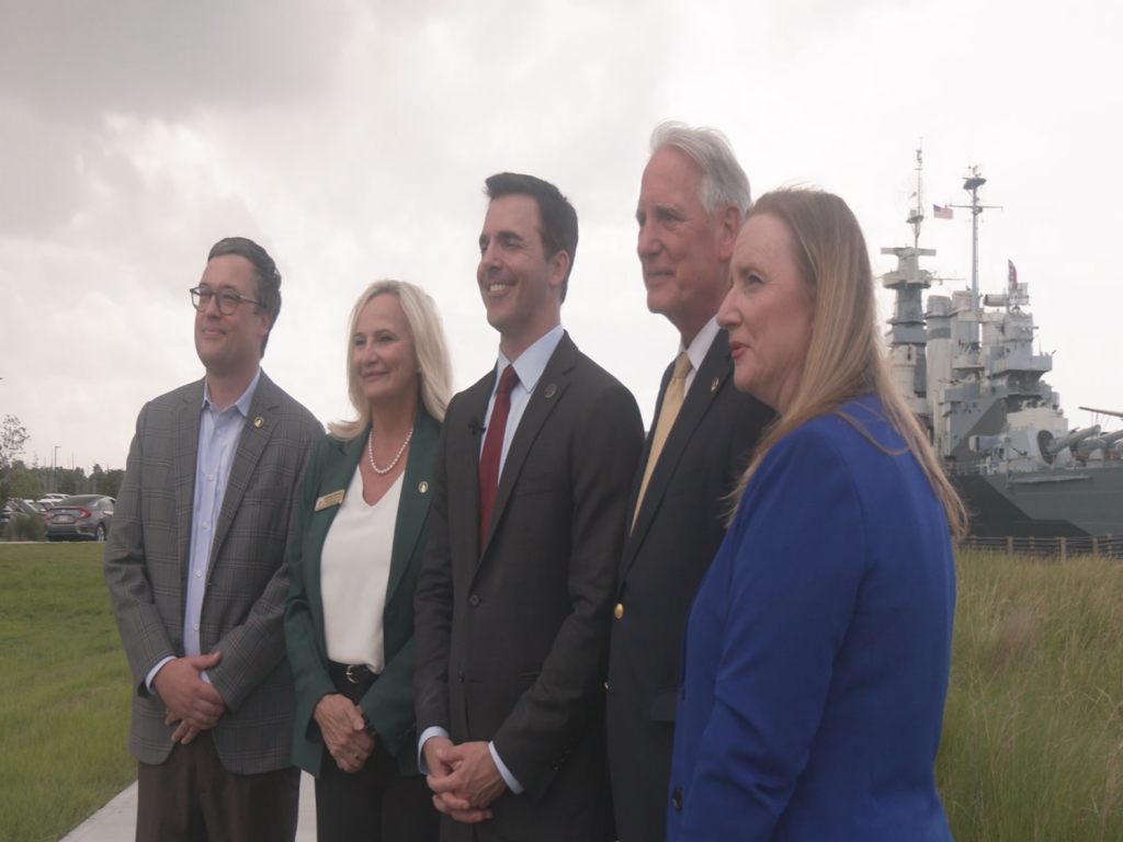 State Attorney General Jeff Jackson with New Hanover County Commissioners