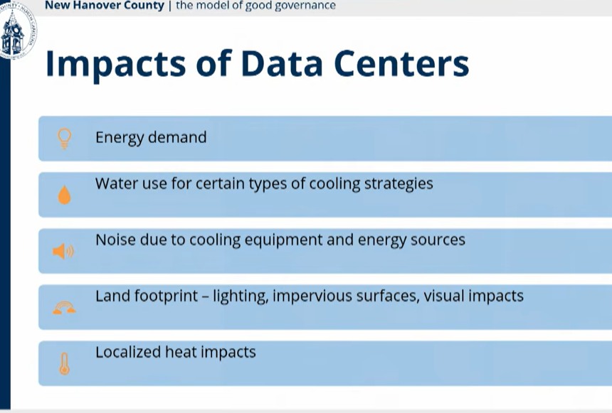 New Hanover County Commissioners discussing Data Centers