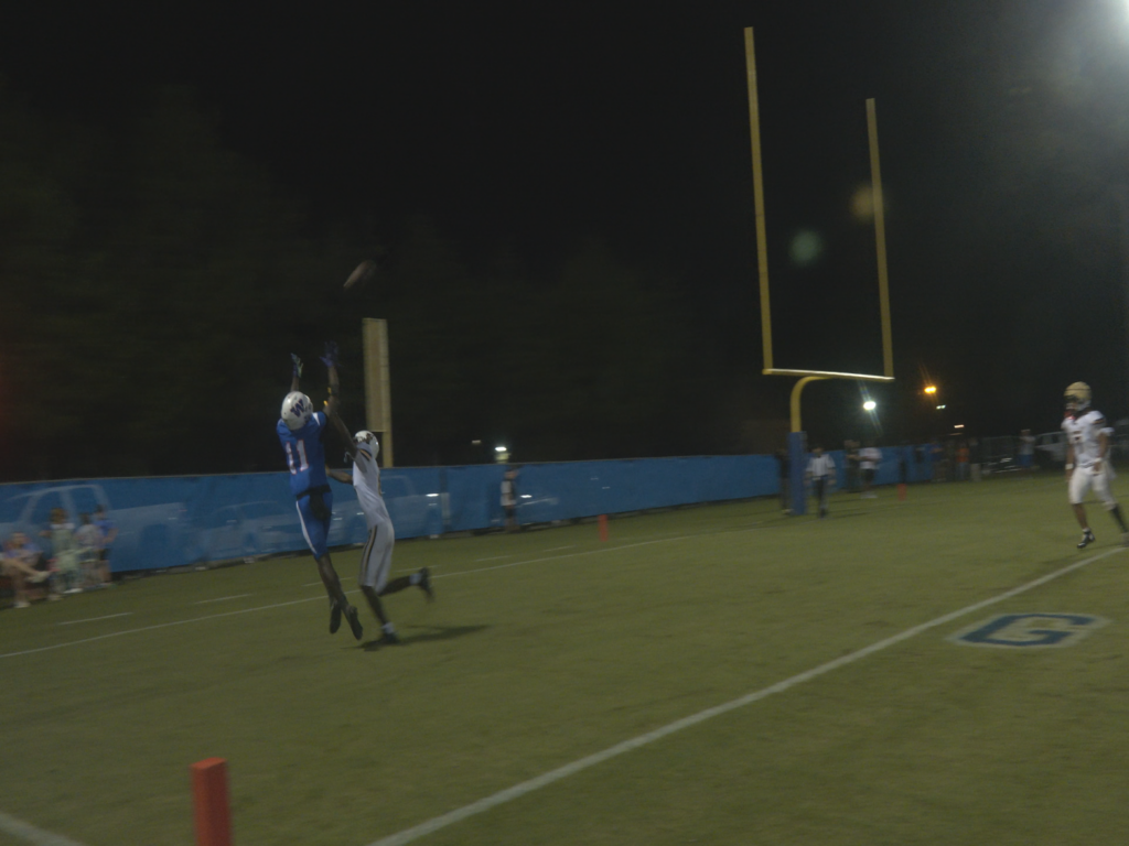 Trayvionne Williams catches the ball for a touchdown