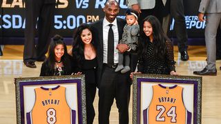 Cris Carter reacts to the Los Angeles Lakers retiring Kobe Bryant’s #8 and #24 numbers