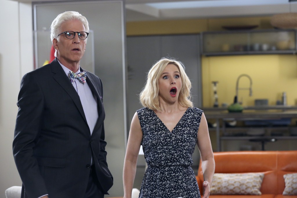 THE GOOD PLACE -- "Michael's Gambit" Episode 113 -- Pictured: (l-r) Ted Danson as Michael