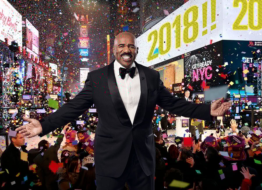 FOX'S NEW YEAR'S EVE WITH STEVE HARVEY: LIVE FROM TIMES SQUARE:  Steve Harvey is set to host the all-new special FOX'S NEW YEAR'S EVE WITH STEVE HARVEY: LIVE FROM TIMES SQUARE airing Sunday