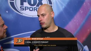 Ducks’ Ryan Getzlaf : 1 goal and 2 assists in Tuesday night’s win