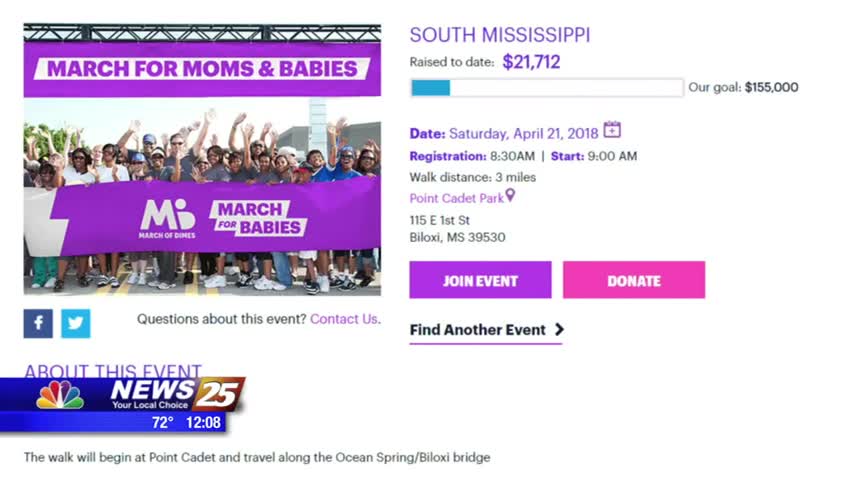 March of dimes sales walk 2018 date