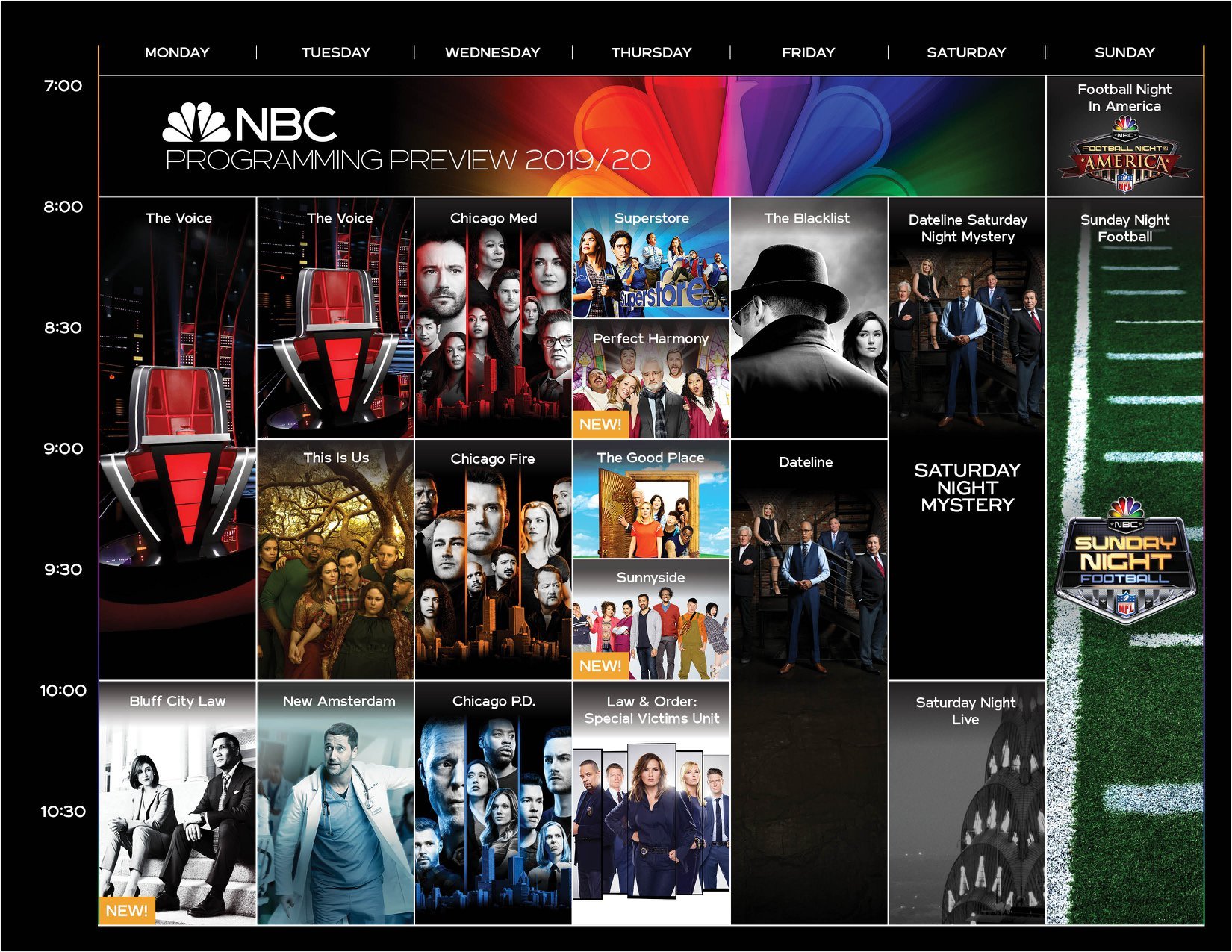 NBC UNVEILS IT'S 2019-2020 PROGRAM SCHEDULE - WXXV News 25