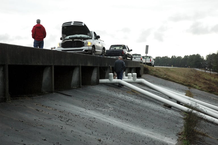 County officials work on the Oktibbeha County Lake Dam