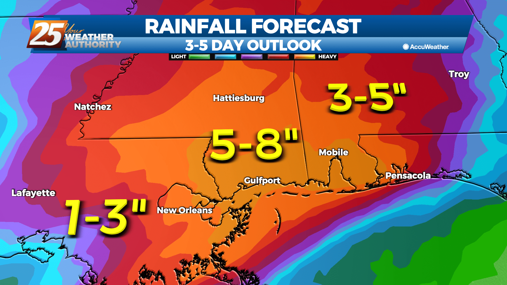 More than 8" of rain possible along Mississippi Coast through Thursday