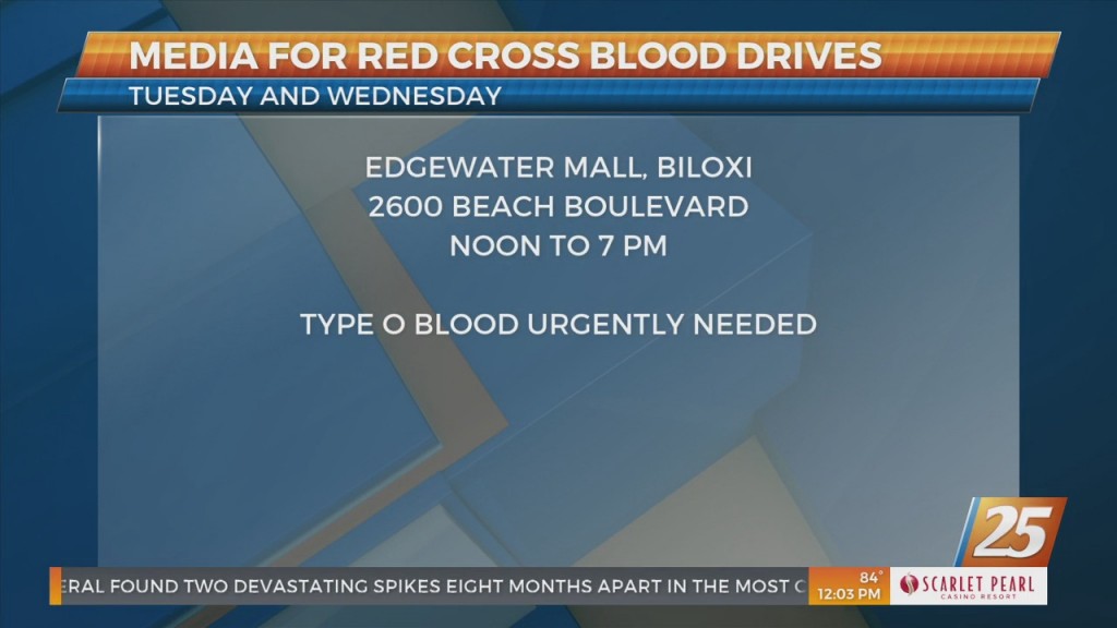 Media For Red Cross Blood Drive At Edgewater Mall