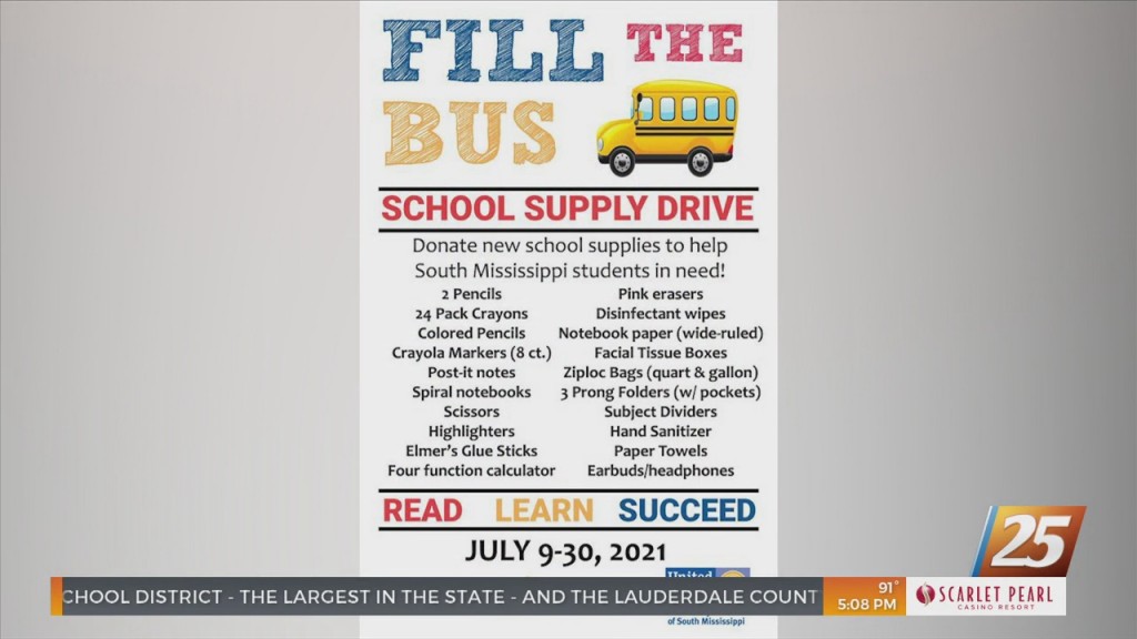 United Way Of South Mississippi Holds ‘fill The Bus’ Supply Drive