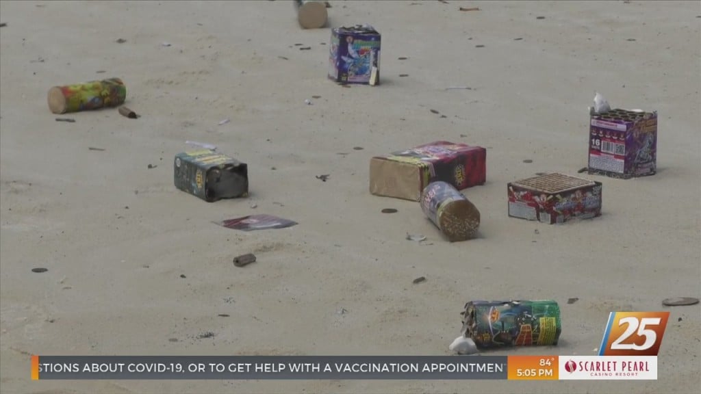 Volunteers Cleanup Fireworks Debris Along Coast Beaches