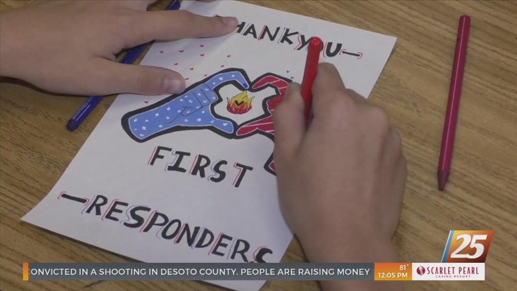 Woolmarket Middle School Students Making Cards For First Responders