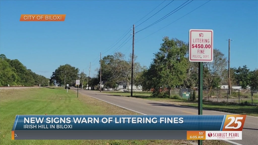 New Signs Warn Of $450 Littering Fine In Biloxi