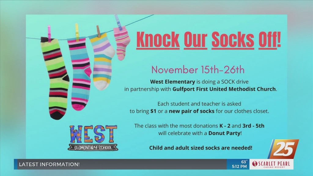 West Elementary School In Gulfport Hosting ‘knock Our Socks Off’ Sock Drive