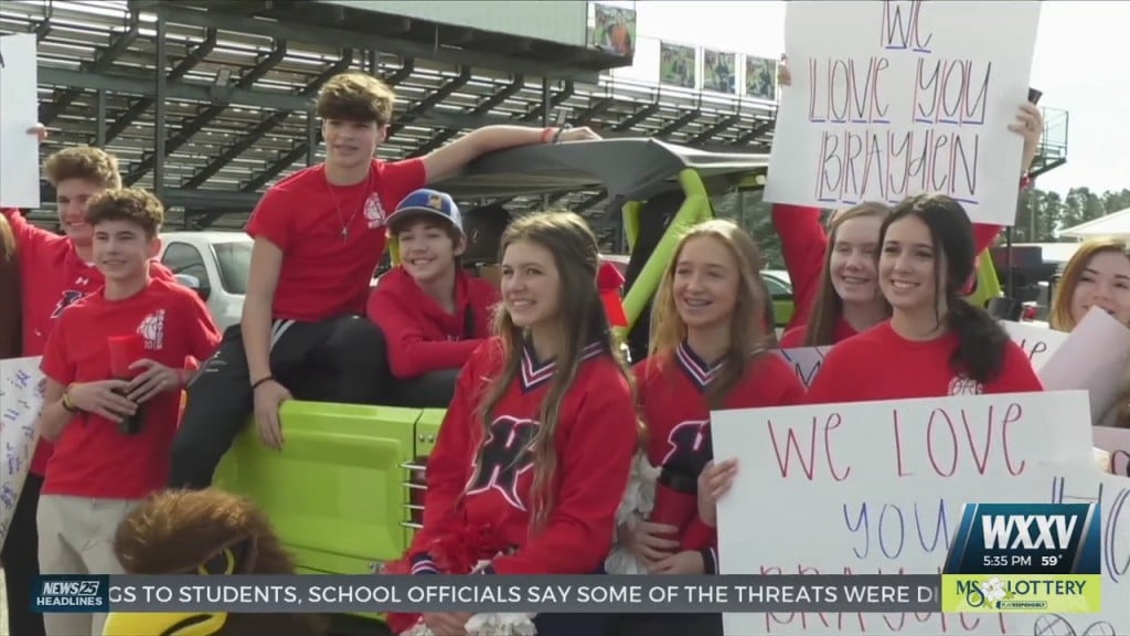 Hancock High Student’s Celebrate Brayden Peterson’s Return Home