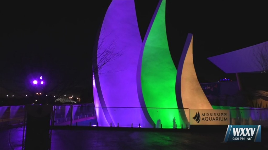 Mississippi Aquarium Light Up The Sails To Celebrate Mardi Gras